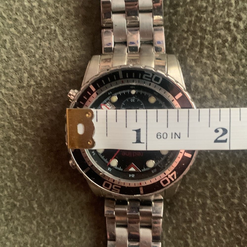 EUC Redline silver and black men’s watch. Red accents. See pictures for size. - Picture 4 of 12